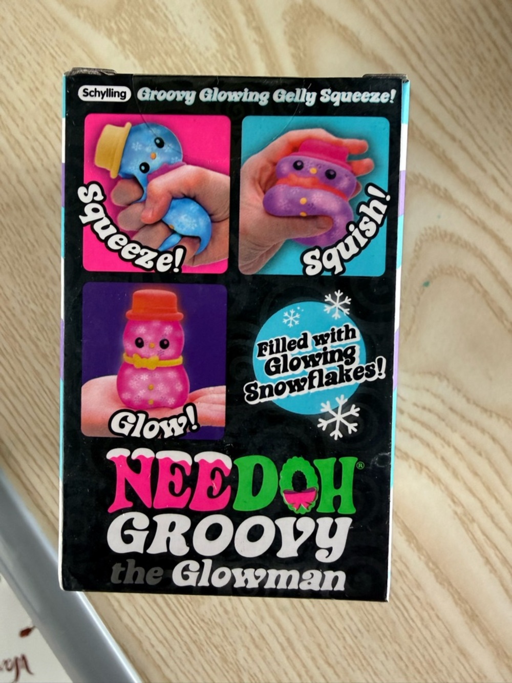 Schylling- NeeDoh- RARE!! Christmas- Glowman- BLUE! - Picture 4 of 5